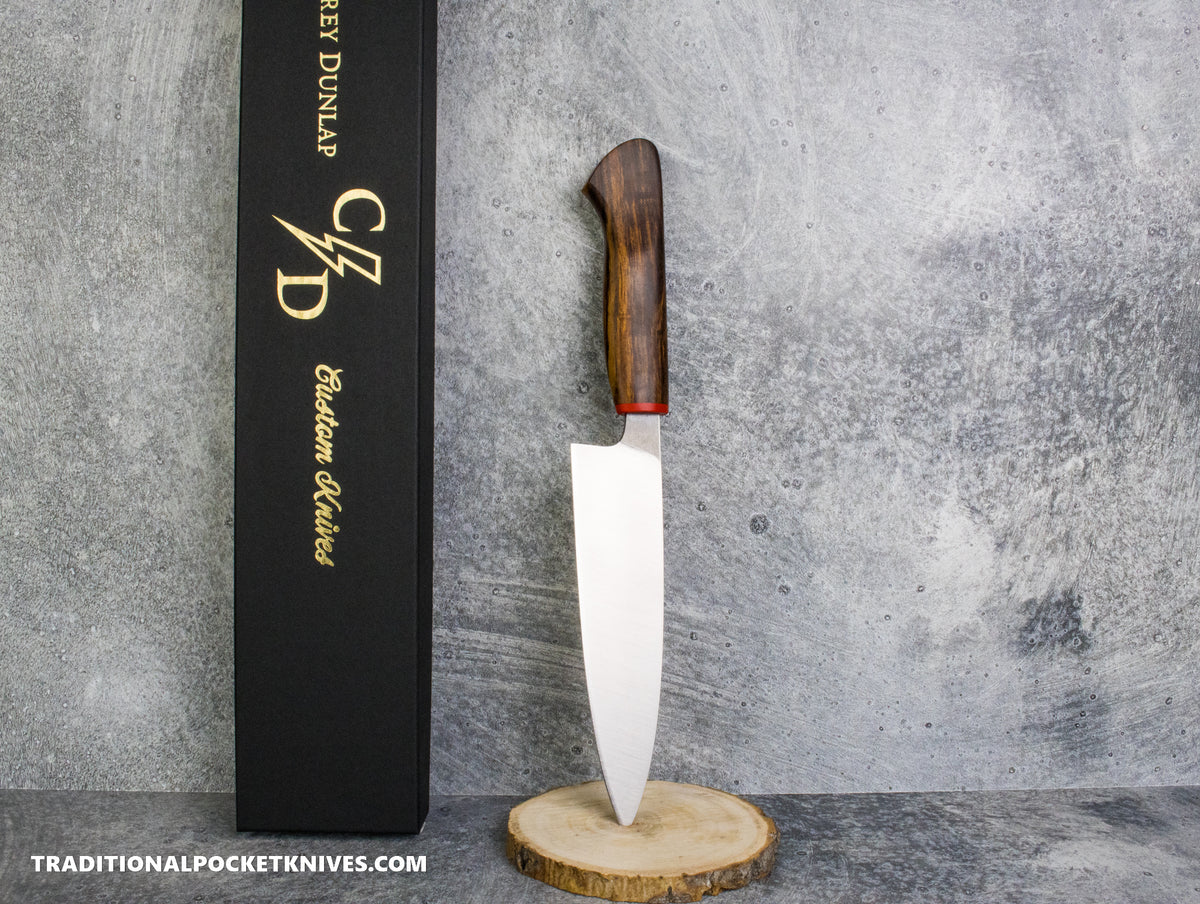 Corey Dunlap Custom Knives Inazuma Petty Knife Ironwood 6" AEB-L Belt Satin