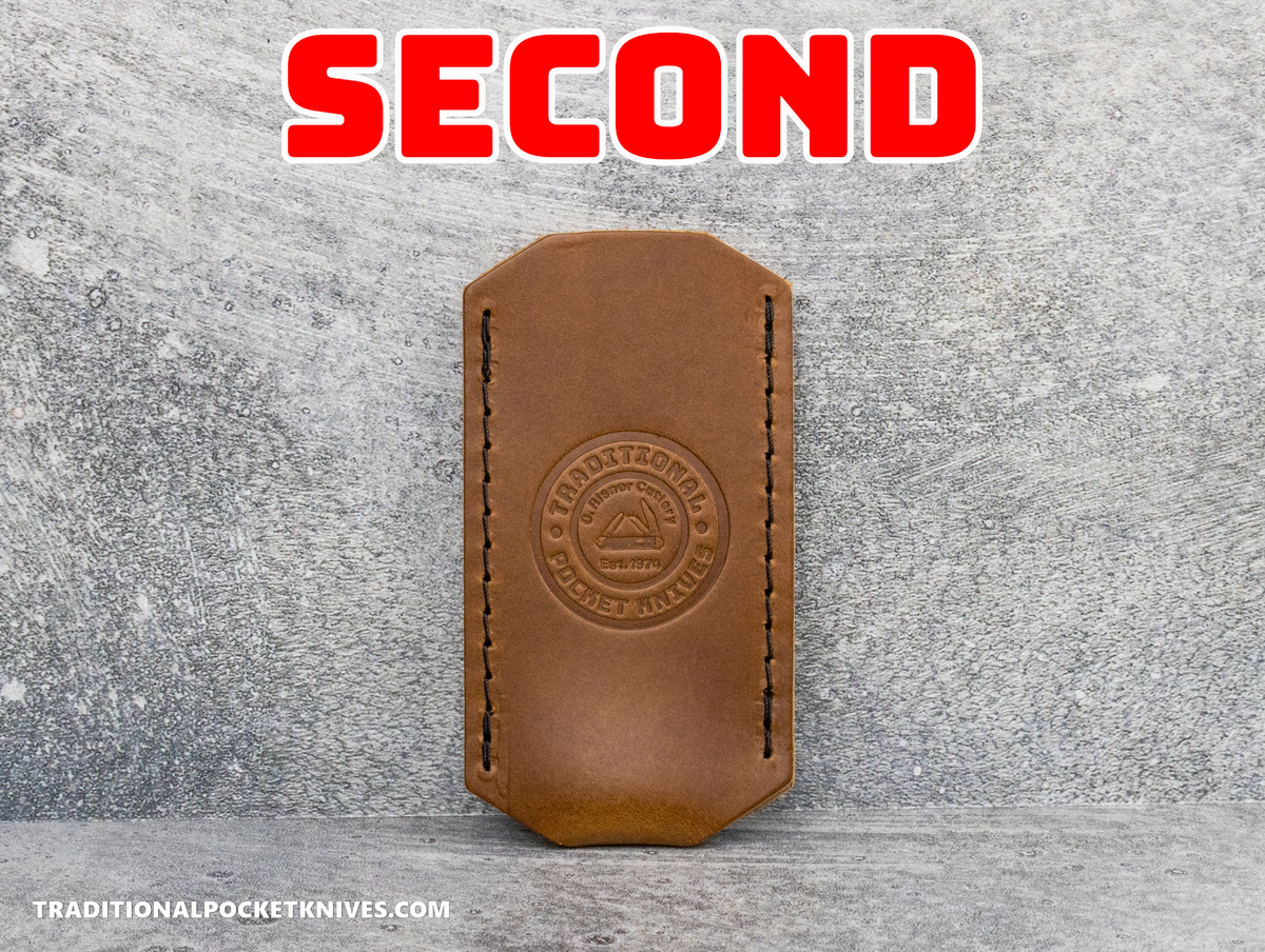 COSMETIC SECONDS: C. Risner Cutlery Premium Logo Leather Knife Slip Small - Coffee Bean Buttero
