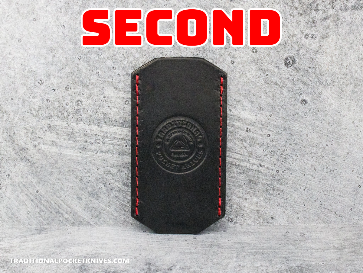 COSMETIC SECONDS: C. Risner Cutlery Premium Logo Leather Knife Slip Small - Raven's Fire Buttero