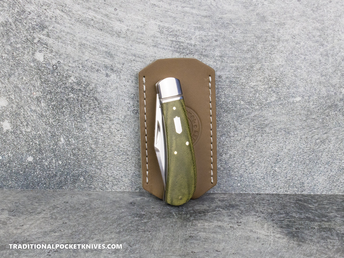 C. Risner Cutlery Premium Logo Leather Knife Slip Small - Canyon Tan Buttero