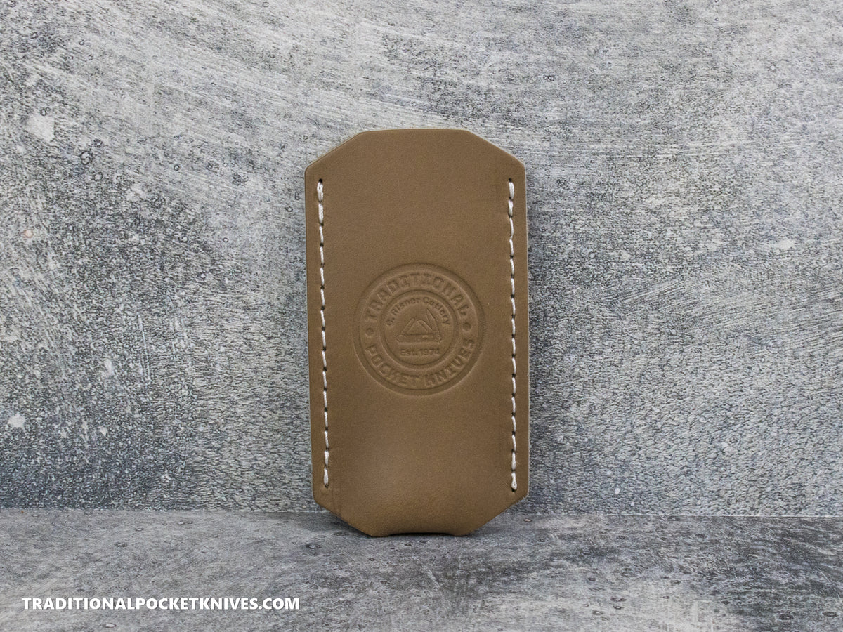 C. Risner Cutlery Premium Logo Leather Knife Slip Small - Canyon Tan Buttero
