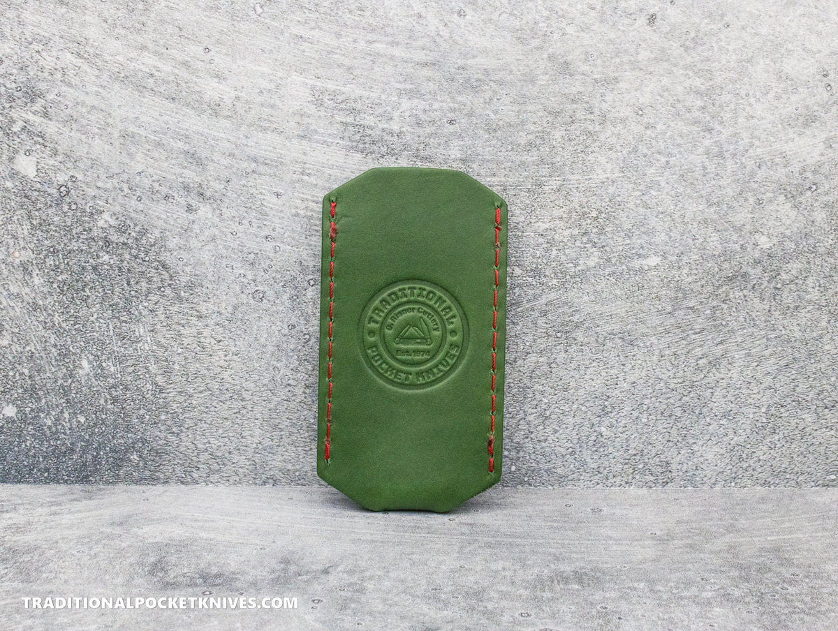 C. Risner Cutlery Logo Leather Knife Slip Small - Christmas Green