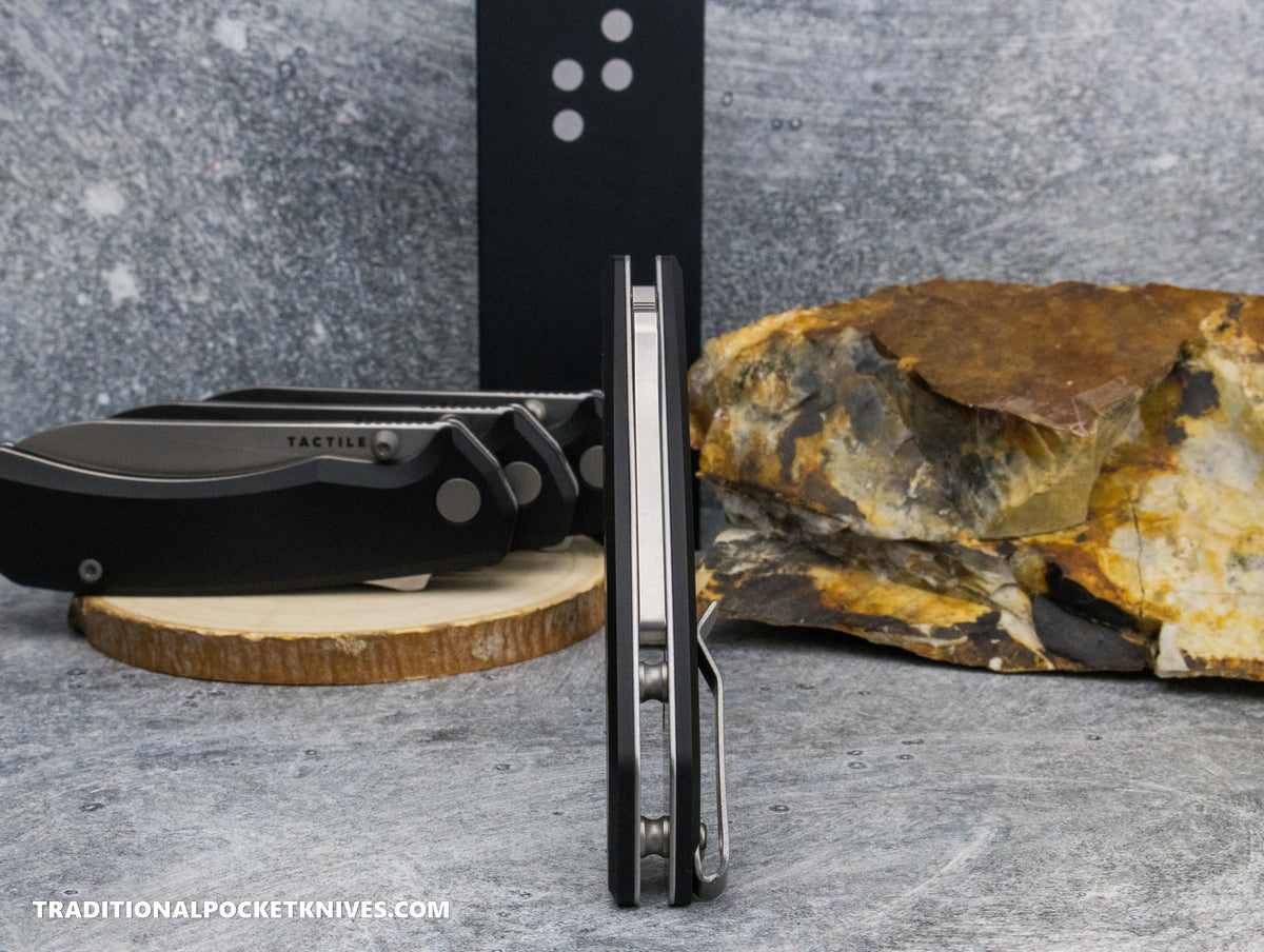 Tactile Knife Co. Chupacabra Black Aluminium Tumbled Magnacut