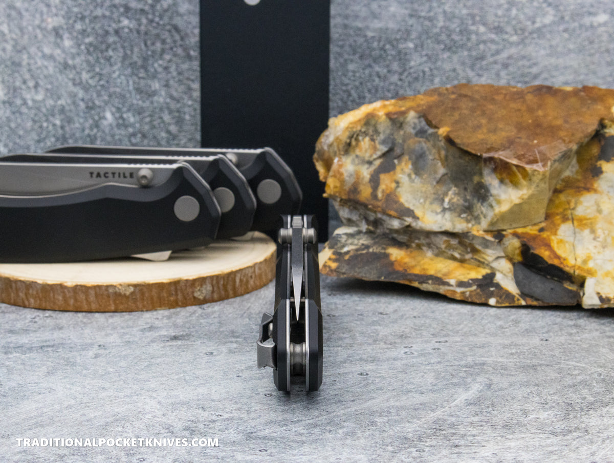Tactile Knife Co. Chupacabra Black Aluminium Tumbled Magnacut