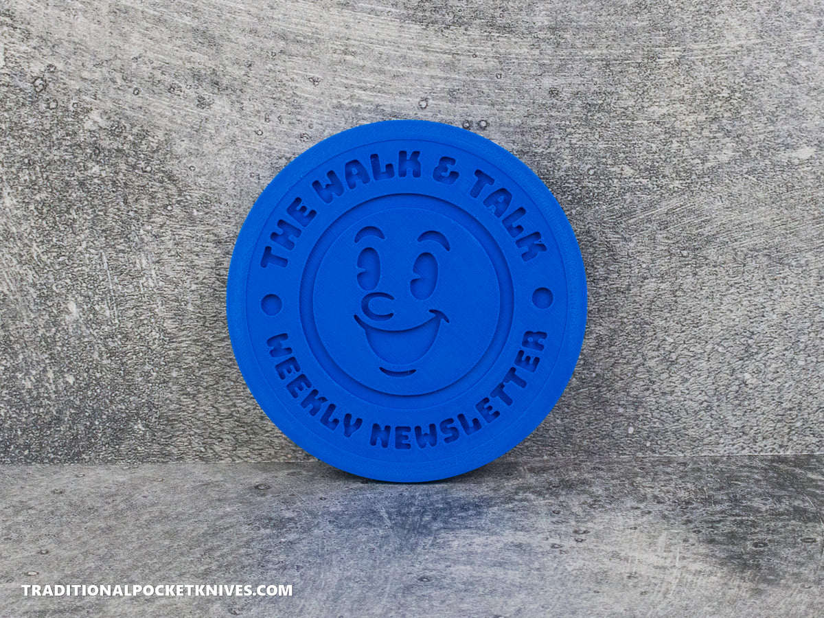 C. Risner Cutlery "The Walk & Talk Newsletter" Coaster - Blue