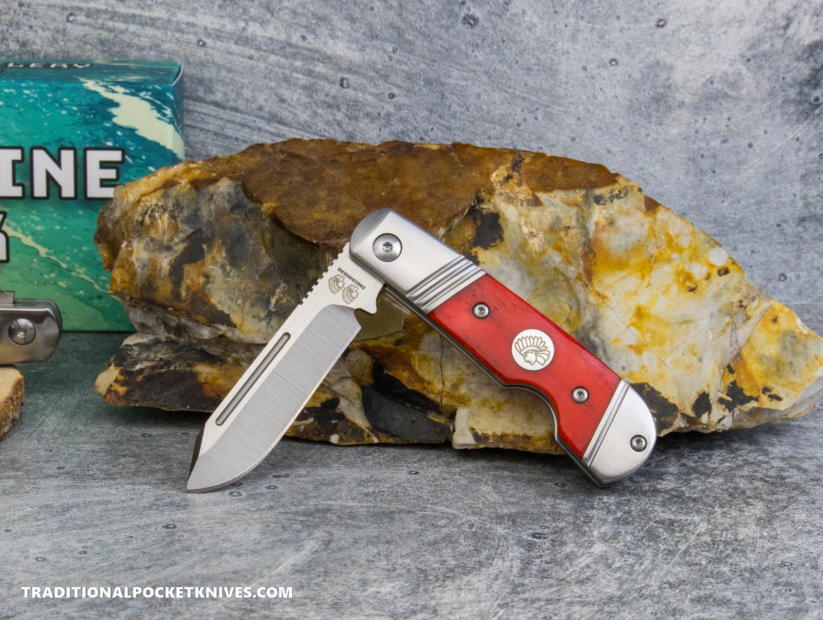 Coastline Jack: Indian Head Red Smooth Bone - Modified Spey Blade 154CM