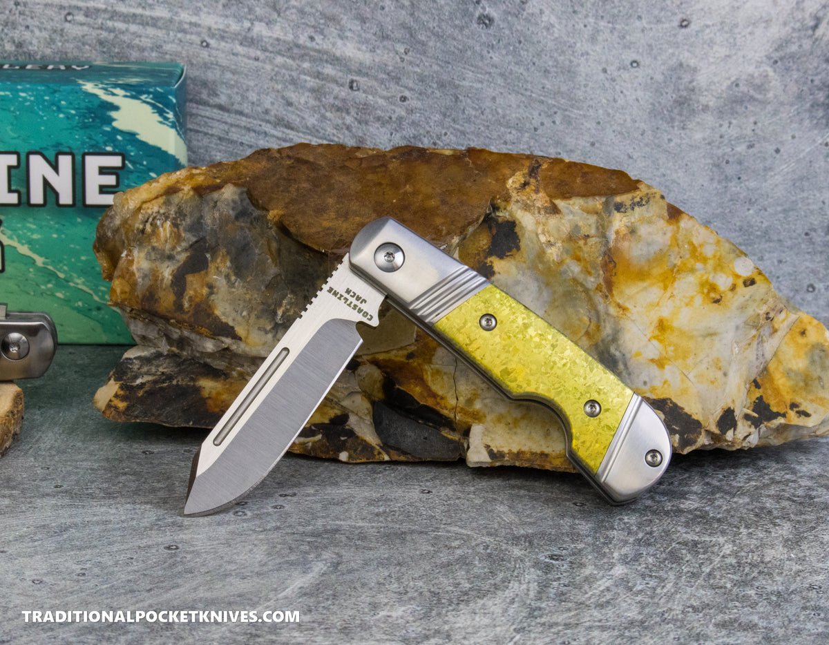 Coastline Jack: Gold Crystalized Titanium - Modified Spey Blade 154CM