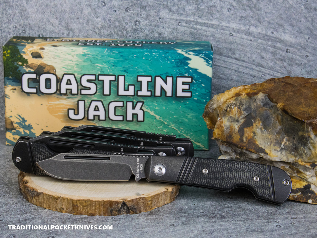 Coastline Jack: Black Micarta - Modified Spey Blade 154CM
