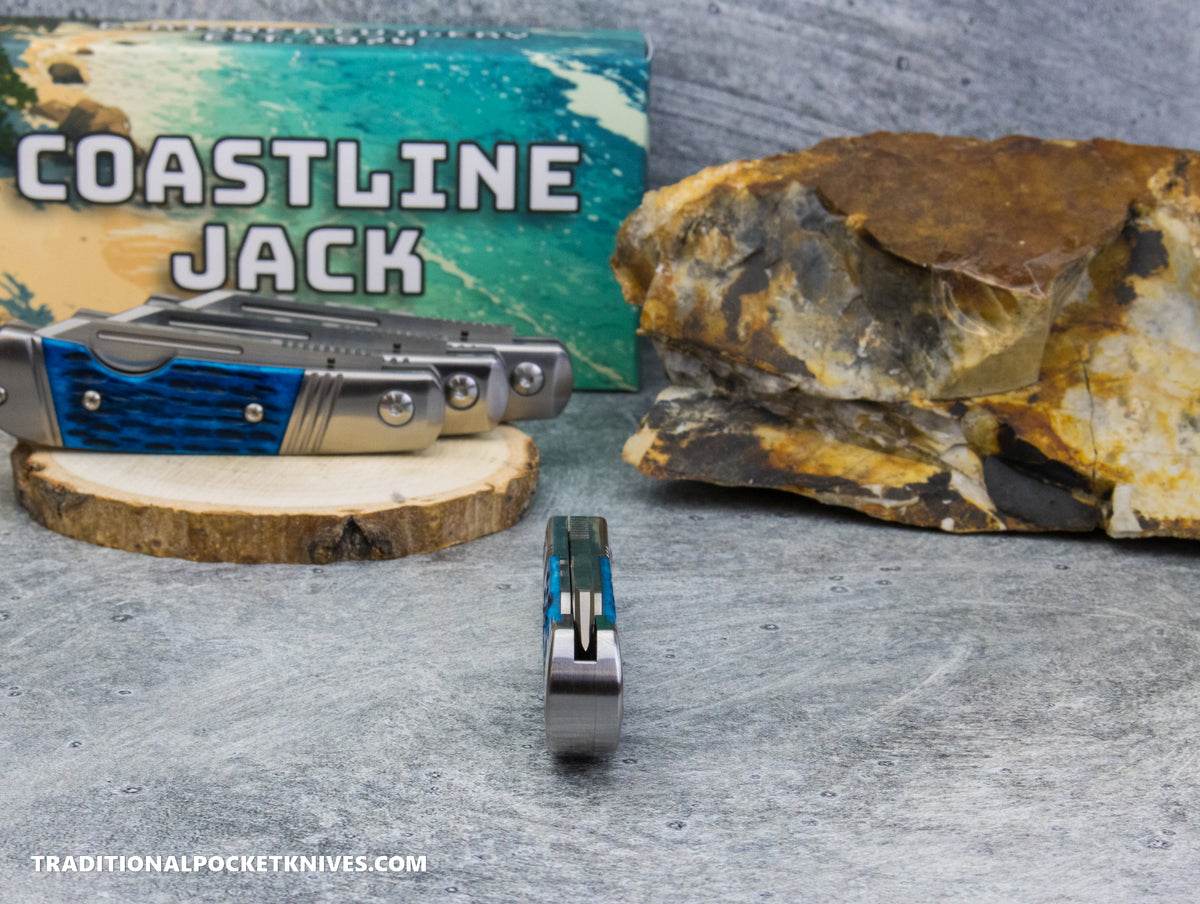 Coastline Jack: Blue Jigged Bone - Modified Spey Blade 154CM