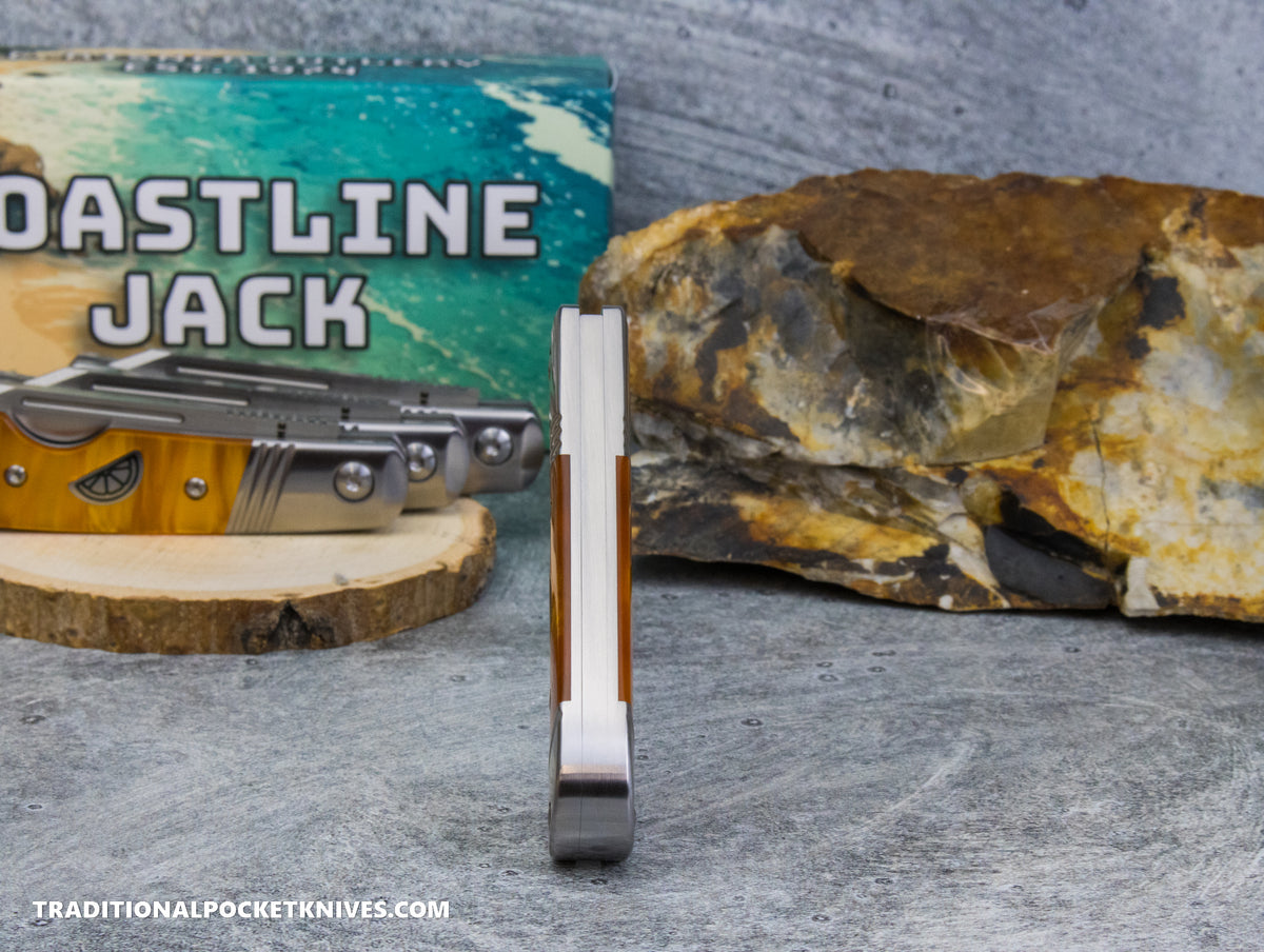 Coastline Jack: Orange Solar Flare Acrylic - Modified Spey Blade 154CM