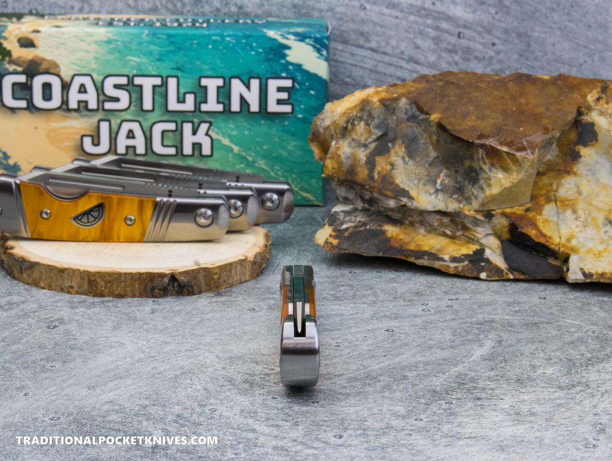 Coastline Jack: Orange Solar Flare Acrylic - Modified Spey Blade 154CM