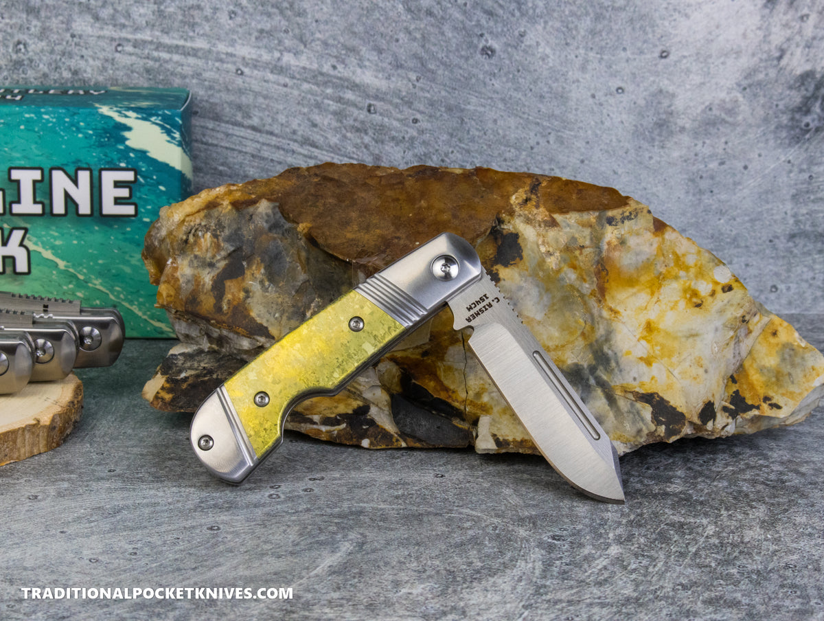 Coastline Jack: Gold Crystalized Titanium - Modified Spey Blade 154CM