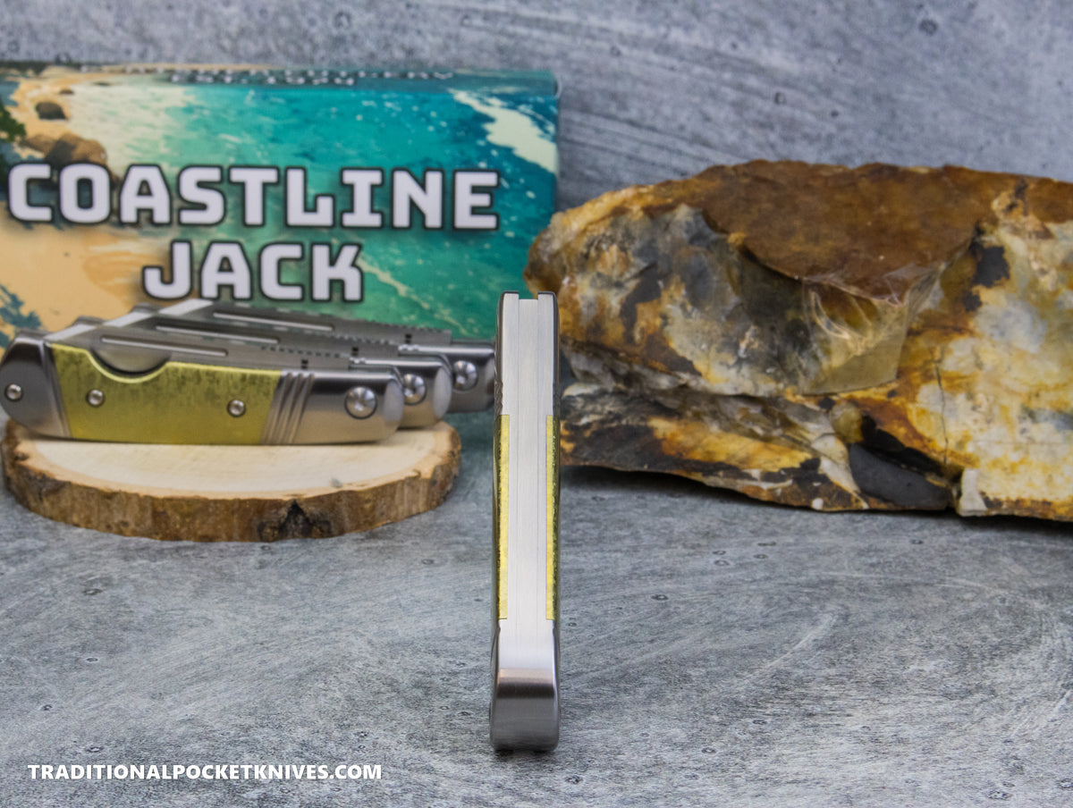 Coastline Jack: Gold Crystalized Titanium - Modified Spey Blade 154CM