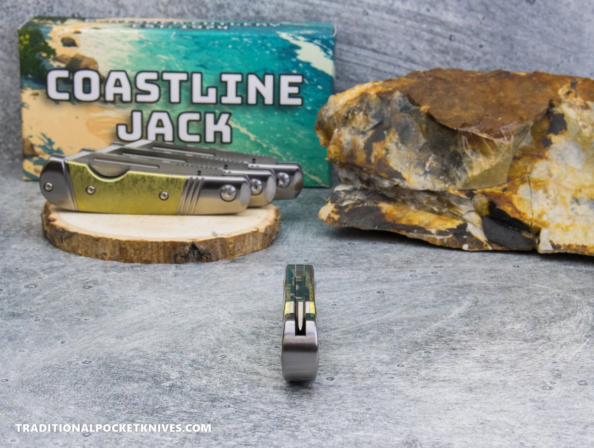 Coastline Jack: Gold Crystalized Titanium - Modified Spey Blade 154CM