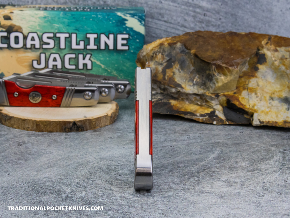 Coastline Jack: Indian Head Red Smooth Speckled Bone - Modified Spey Blade 154CM