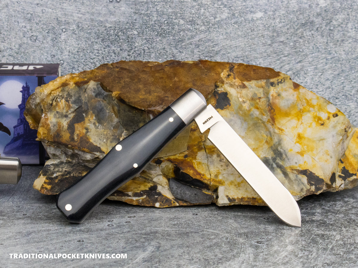 Jack Wolf Knives Gateway Coffin Smooth Black Bone - Gateway Series