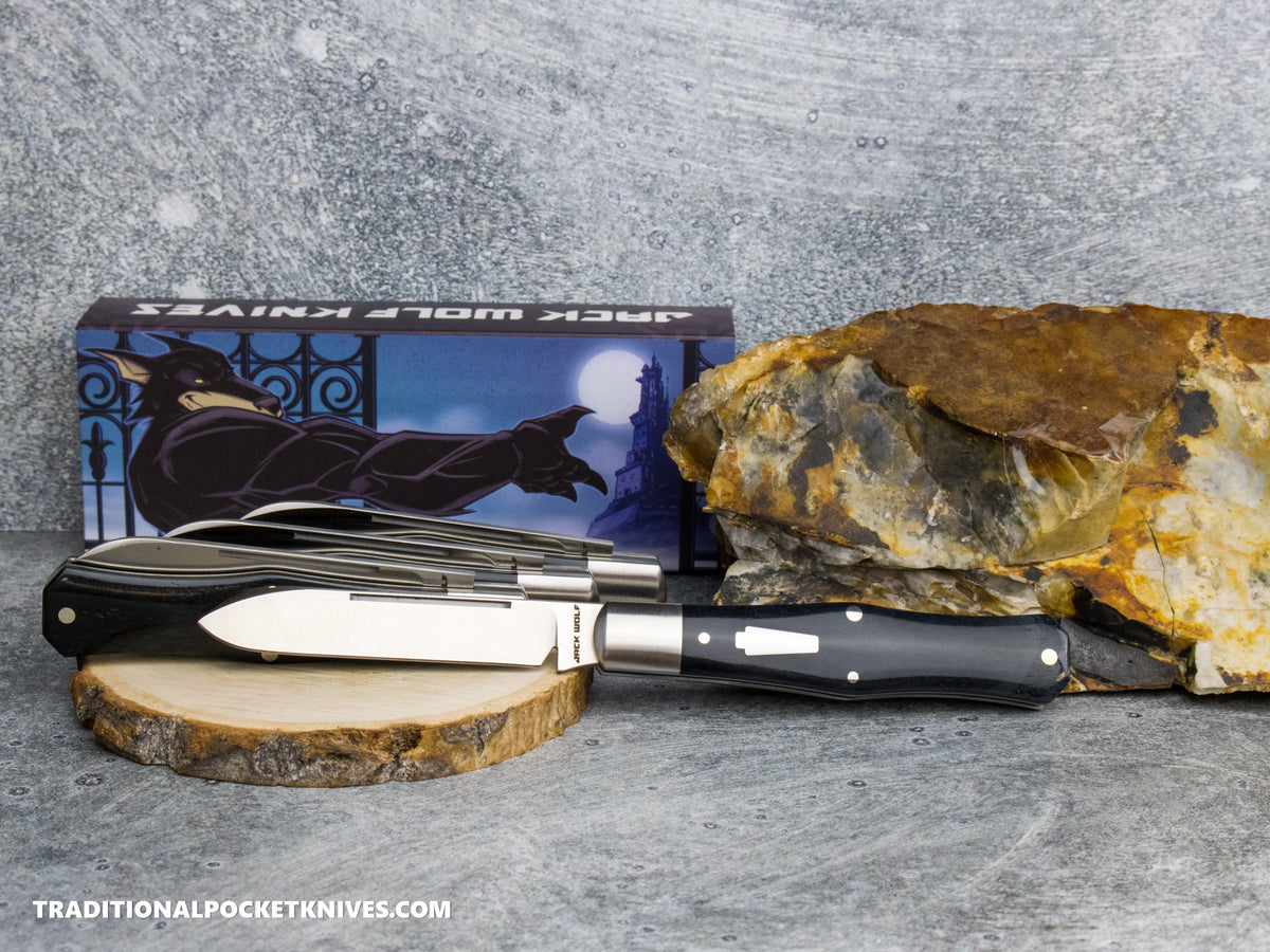 Jack Wolf Knives Gateway Coffin Smooth Black Bone - Gateway Series