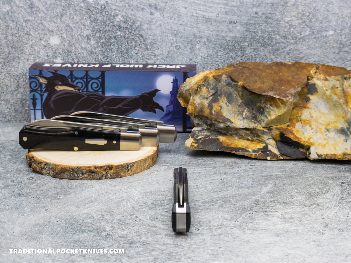 Jack Wolf Knives Gateway Coffin Smooth Black Bone - Gateway Series