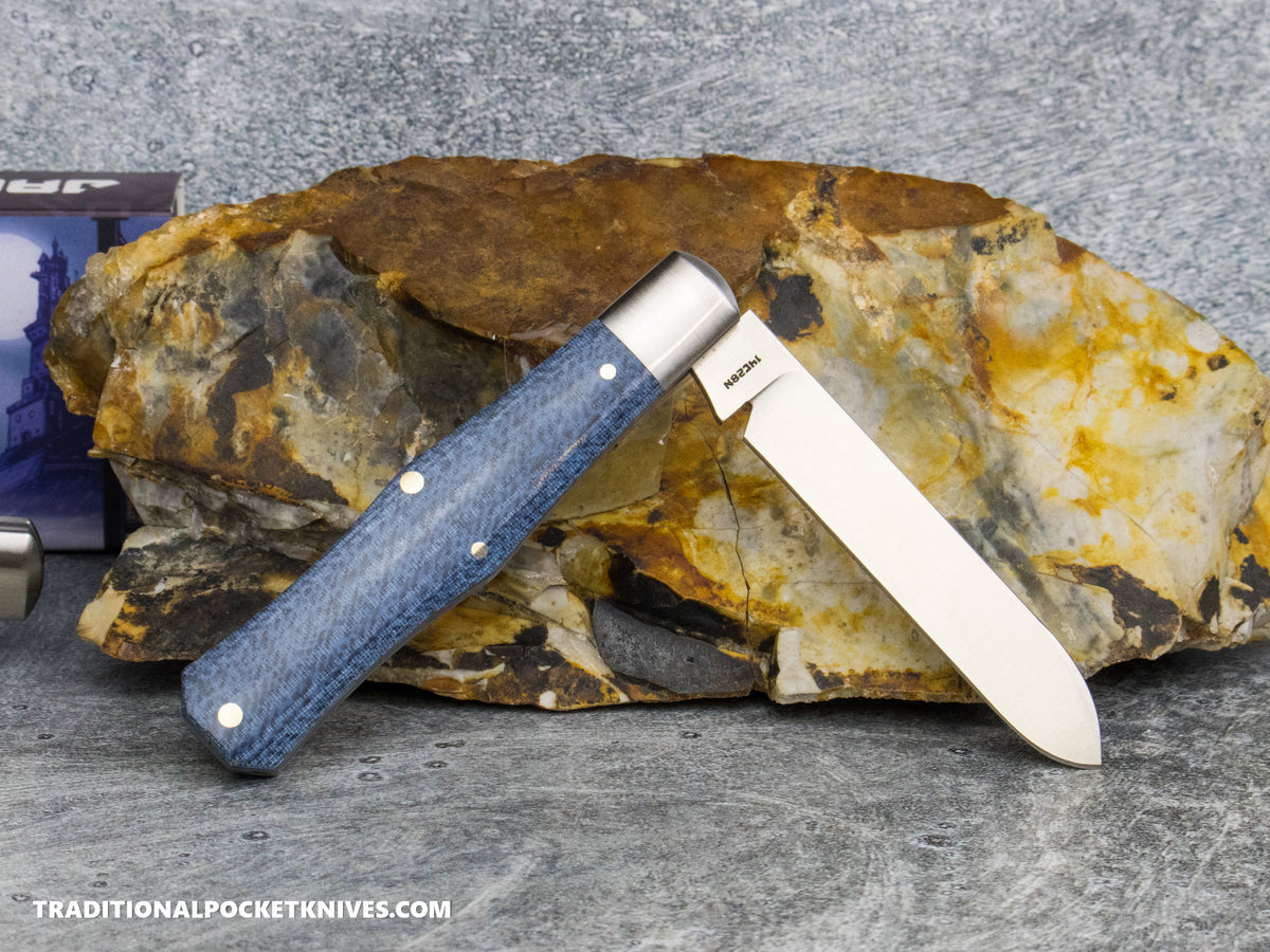 Jack Wolf Knives Gateway Coffin Vibe Denim Linen Micarta - Gateway Series