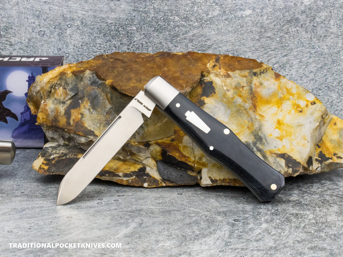 Jack Wolf Knives Gateway Coffin Smooth Black Bone - Gateway Series