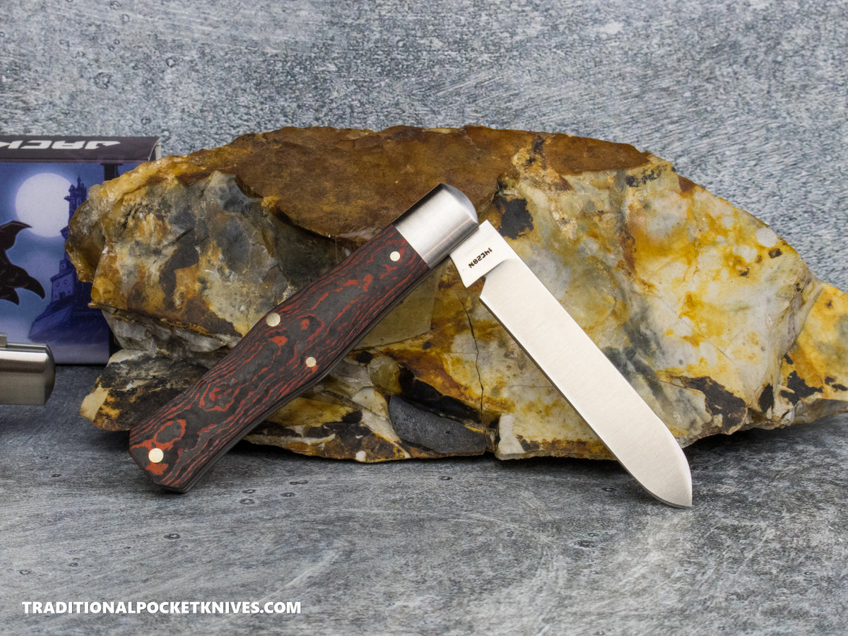 Jack Wolf Knives Gateway Coffin Fat Carbon Lava Flow - Gateway Series