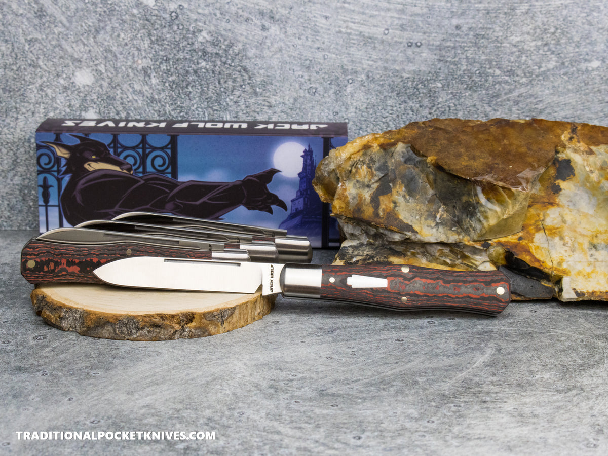 Jack Wolf Knives Gateway Coffin Fat Carbon Lava Flow - Gateway Series