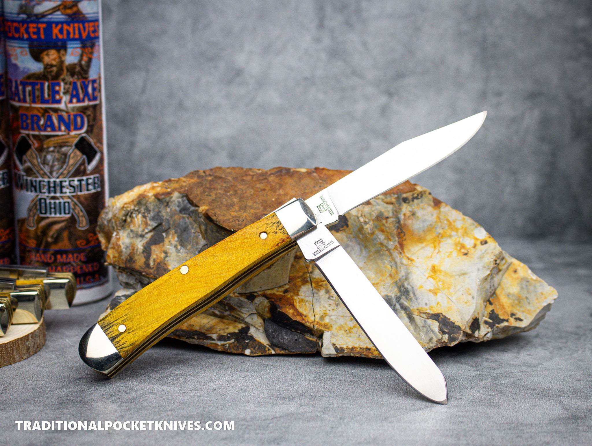 Cooper Cutlery Battle Axe Brand Osage Orange Wood Trapper (7219OO