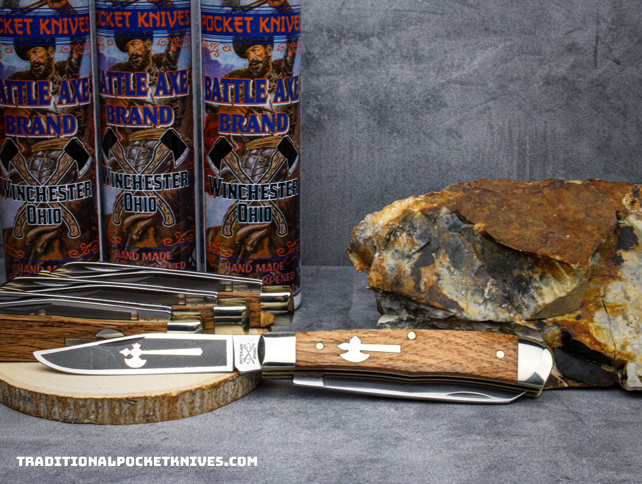 Cooper Cutlery Battle Axe Brand Bocote Wood Trapper (7219BO) - C
