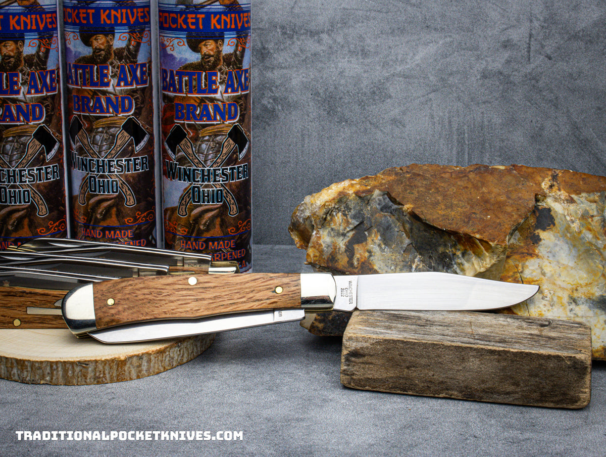Cooper Cutlery Battle Axe Brand Bocote Wood Trapper (7219BO)
