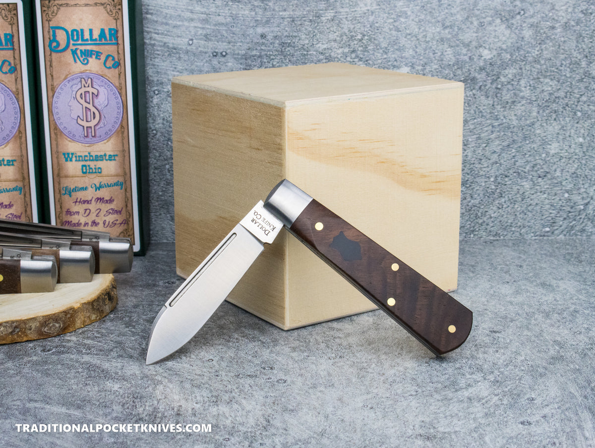 Cooper Cutlery Dollar Knife Co. Franciscan Wood Black Shield Jack (FW BLS)