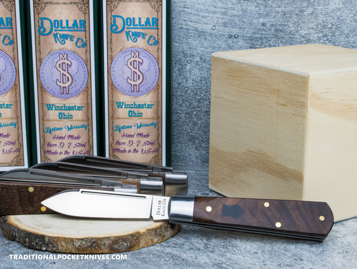 Cooper Cutlery Dollar Knife Co. Franciscan Wood Black Shield Jack (FW BLS)