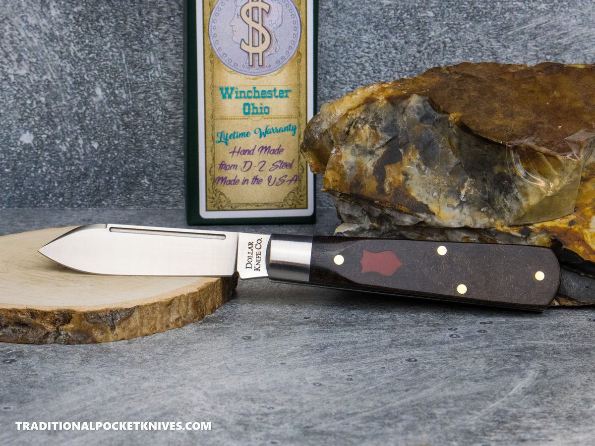 Cooper Cutlery Dollar Knife Co. Burlwood Elm Red Shield Jack (BURL ELM RS)