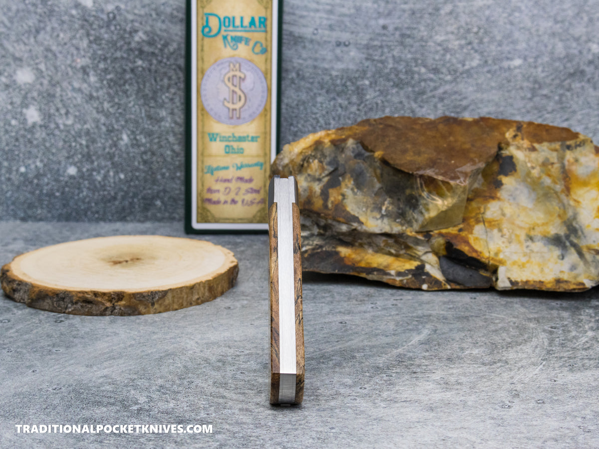 Cooper Cutlery Dollar Knife Co. Spalted Maple Jack Abalone Shield (SM PROTO) *Prototype*