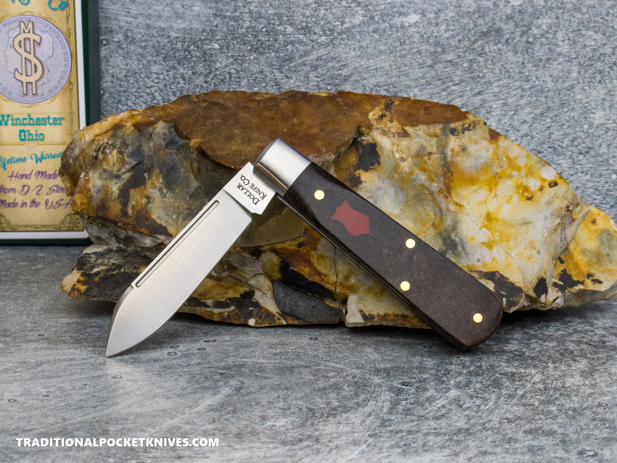 Cooper Cutlery Dollar Knife Co. Burlwood Elm Red Shield Jack (BURL ELM RS)