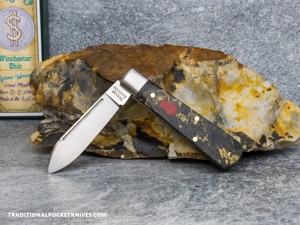 Cooper Cutlery Dollar Knife Co. Buckeye Wood Red Shield Jack (BUCKEYE RS)