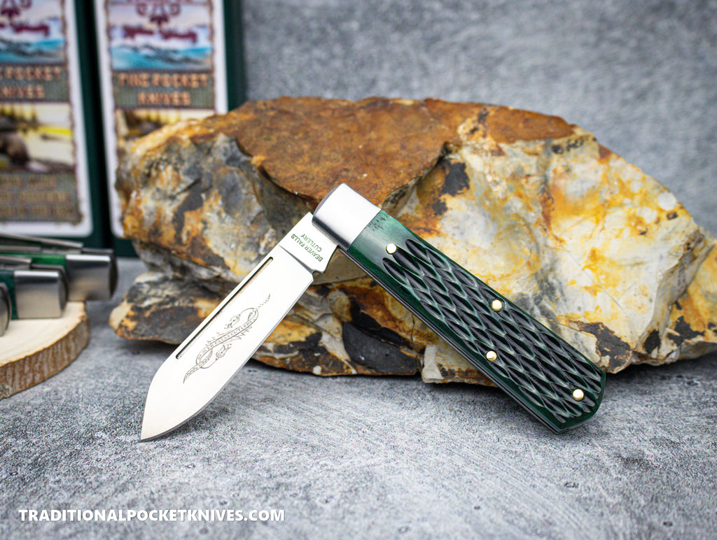 Cooper Cutlery Beaver Falls Cutlery Co. Green Jigged Bone Jack