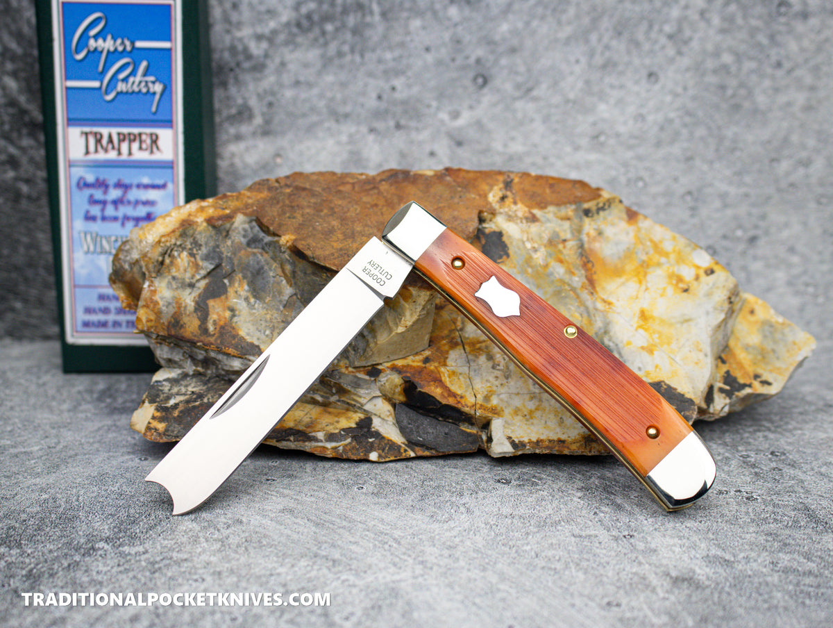 Cooper Cutlery One Arm Razor Blade Trapper Bourbon Bone Linear Cut Razor (5119BBLCZ)