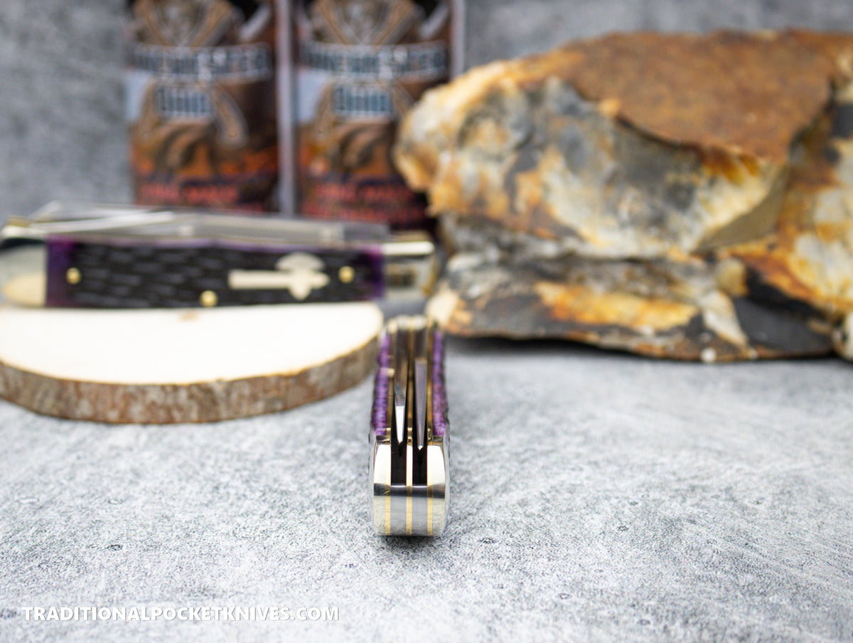 Cooper Cutlery Battle Axe Brand Purple Jigged Bone Trapper (5219PJB)