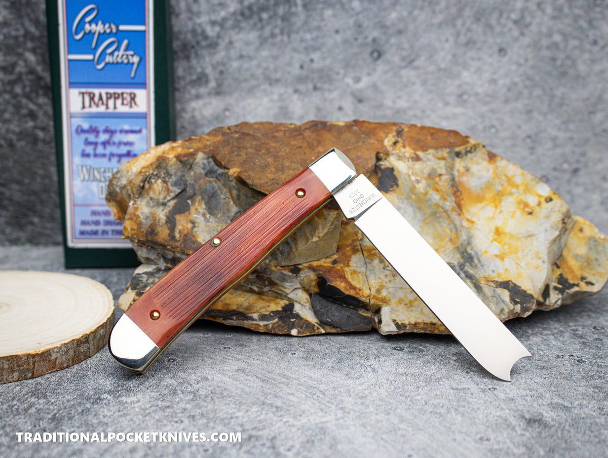 Cooper Cutlery One Arm Razor Blade Trapper Bourbon Bone Linear Cut Razor (5119BBLCZ)