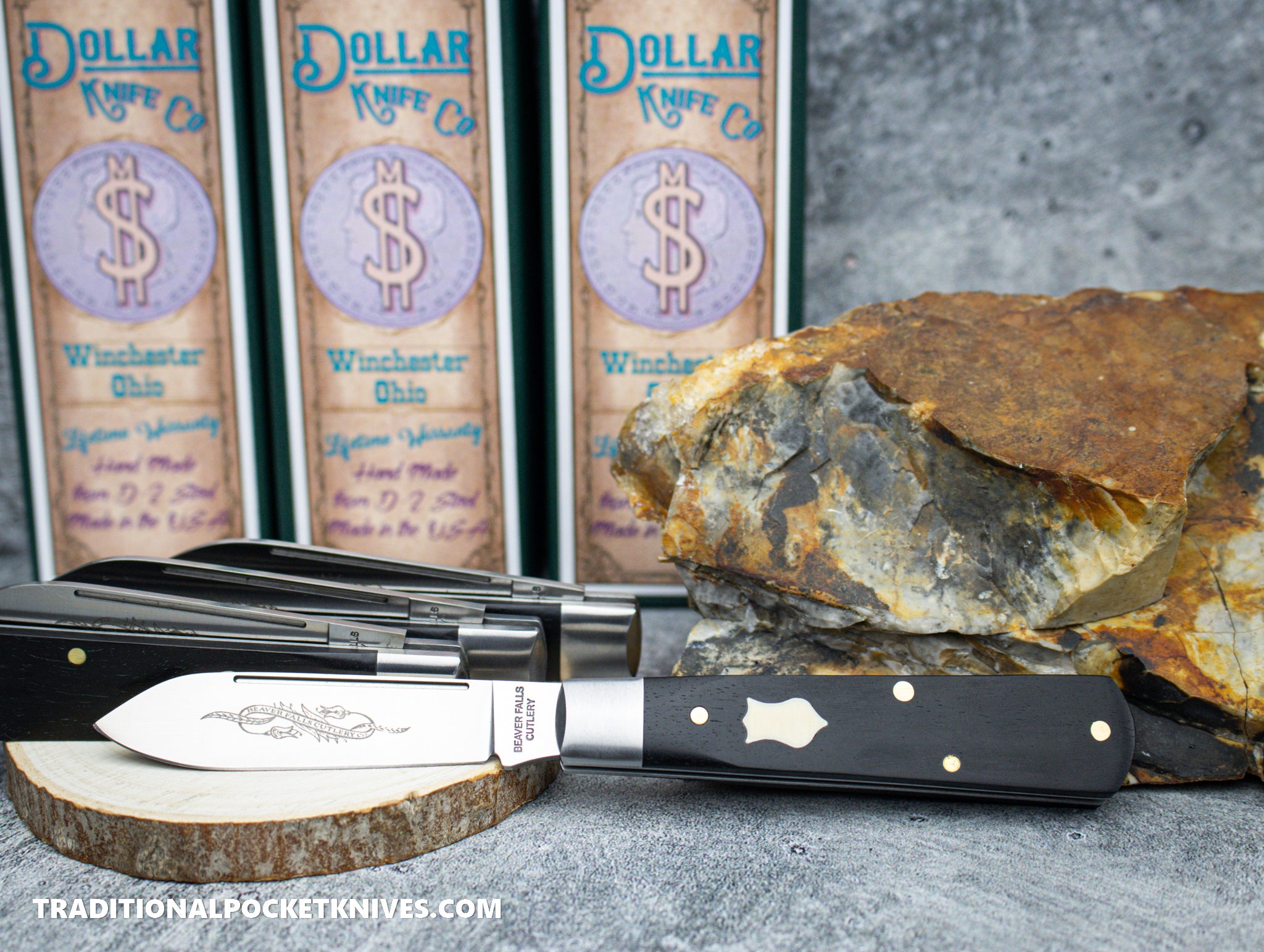 Cooper Cutlery Beaver Falls Cutlery Co. Ebony Wood Mammoth Shield