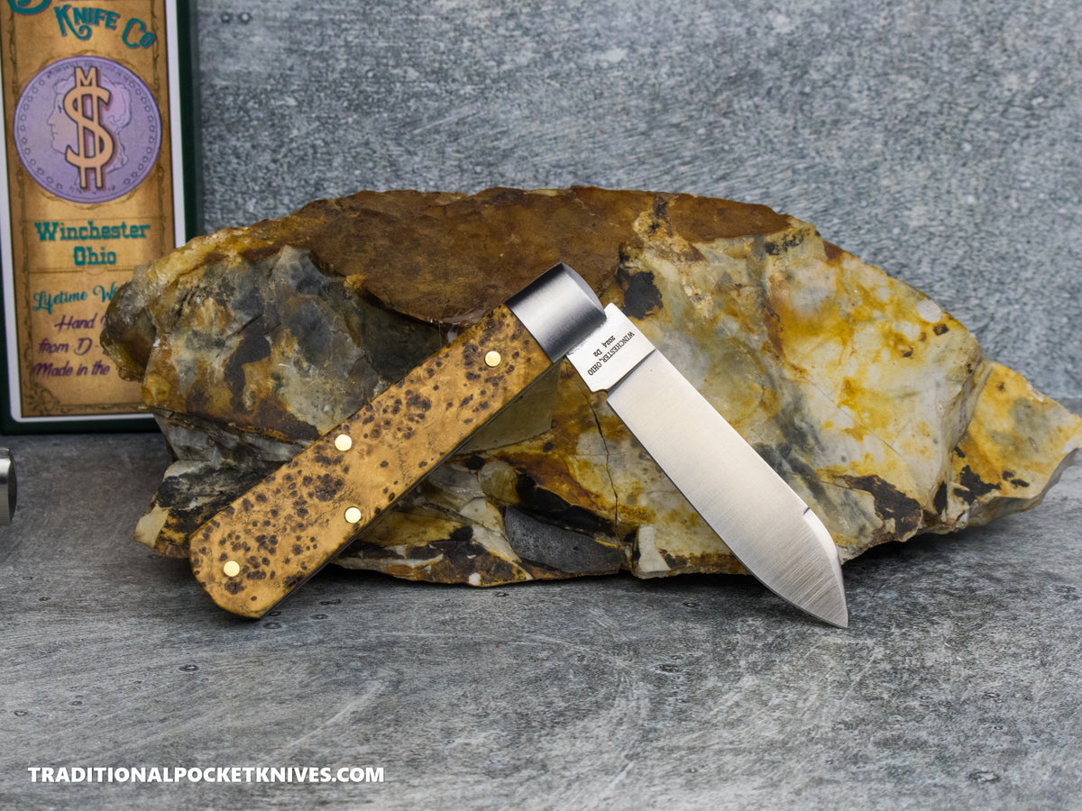 Cooper Cutlery Dollar Knife Co. Spalted Maple Jack Abalone Shield (SM AS)