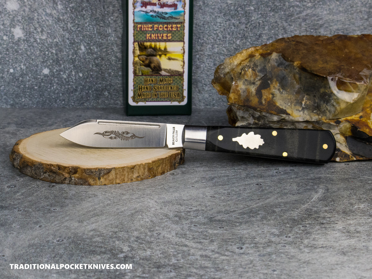 Cooper Cutlery Beaver Falls Cutlery Co. Black Tiger Oak Reverse Oak Jack (BTO RO FS)