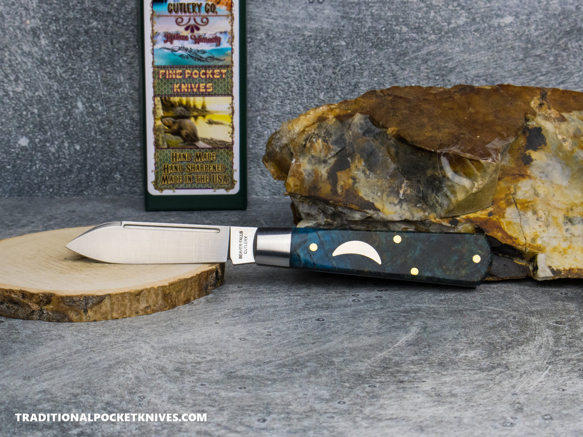 Cooper Cutlery Beaver Falls Cutlery Co. Blue Box Elder Moon Shield Jack (BBE MS)