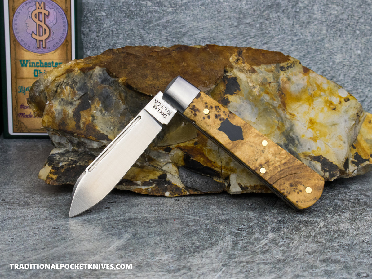 Cooper Cutlery Dollar Knife Co. Spalted Maple Jack Black Shield (SM BLS)