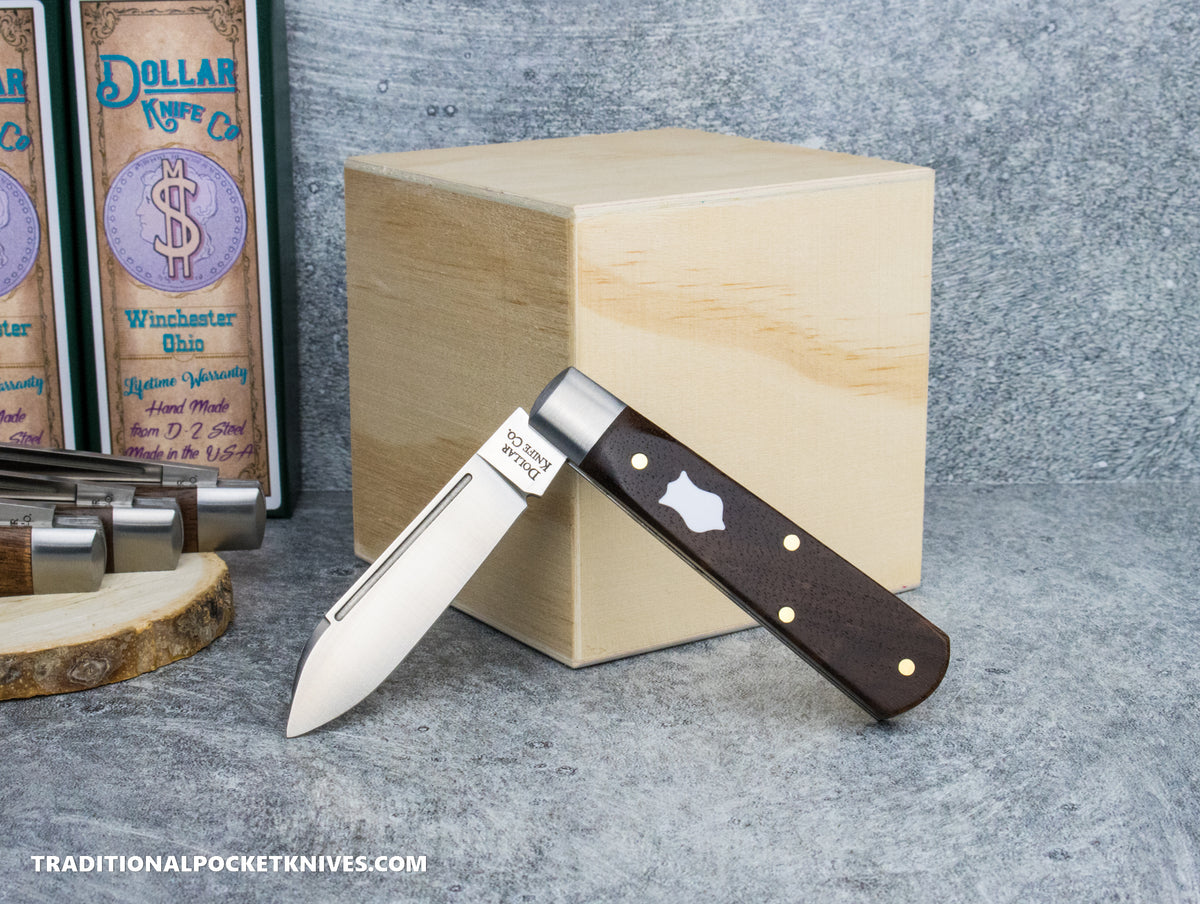 Cooper Cutlery Dollar Knife Co. Franciscan Wood White Shield Jack (FW WS)