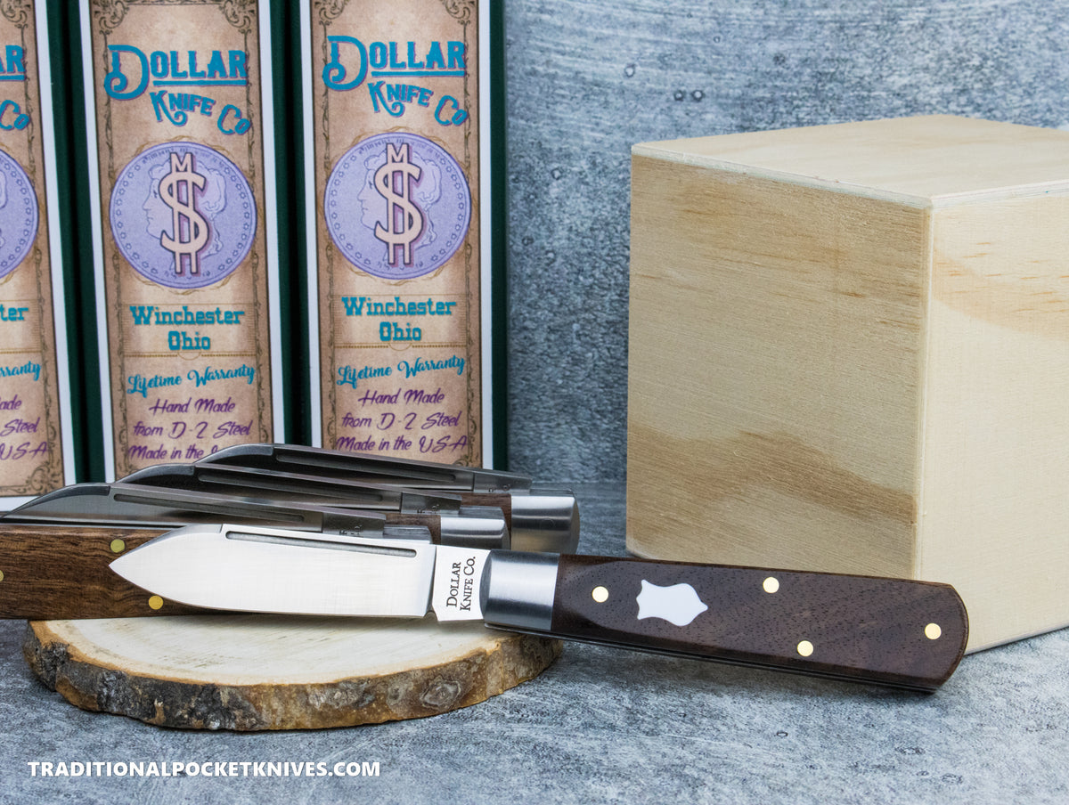 Cooper Cutlery Dollar Knife Co. Franciscan Wood White Shield Jack (FW WS)