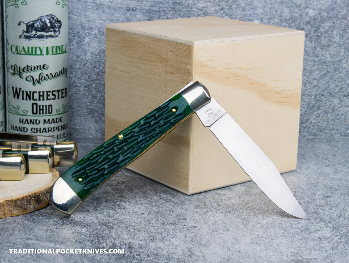 Cooper Cutlery Weed &amp; Co. Trapper Green Jigged Bone (5119 GJB)