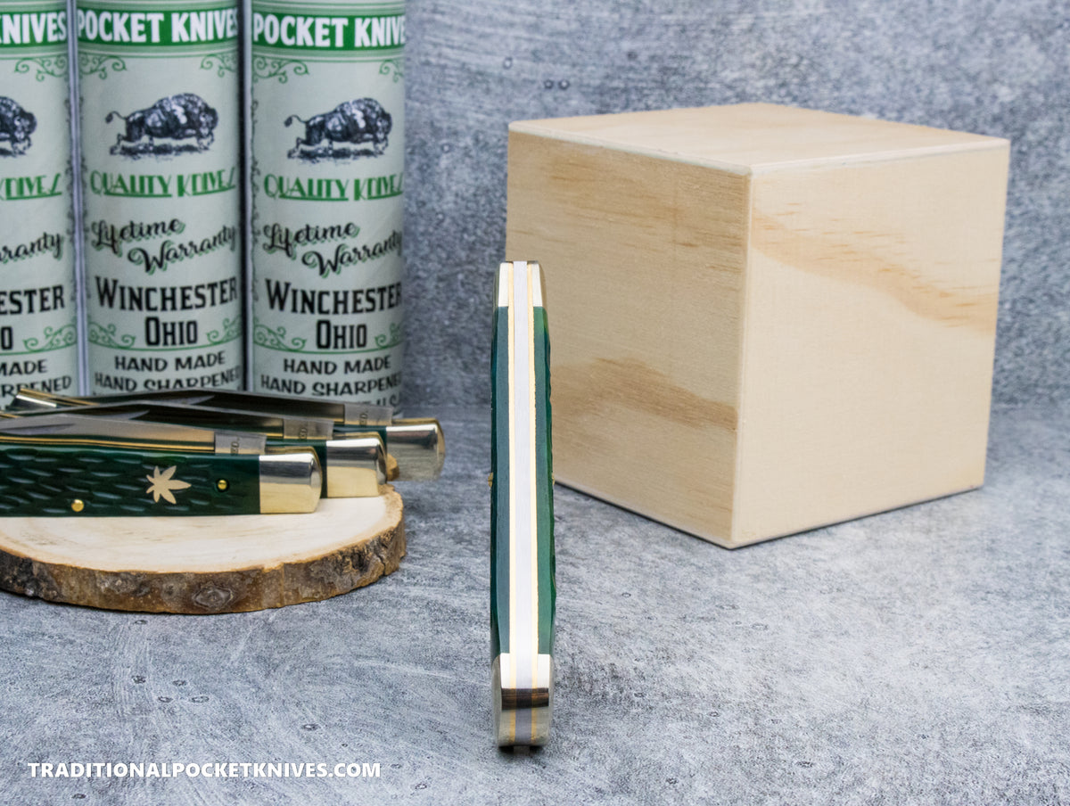 Cooper Cutlery Weed &amp; Co. Trapper Green Jigged Bone (5119 GJB)