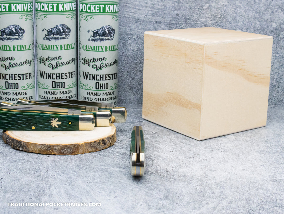 Cooper Cutlery Weed &amp; Co. Trapper Green Jigged Bone (5119 GJB)