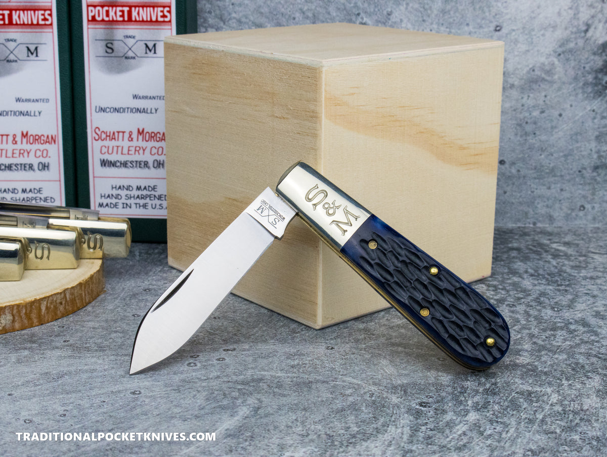 Cooper Cutlery Schatt&amp;Morgan Cutlery #69 Barlow Blue Jigged Bone (B)